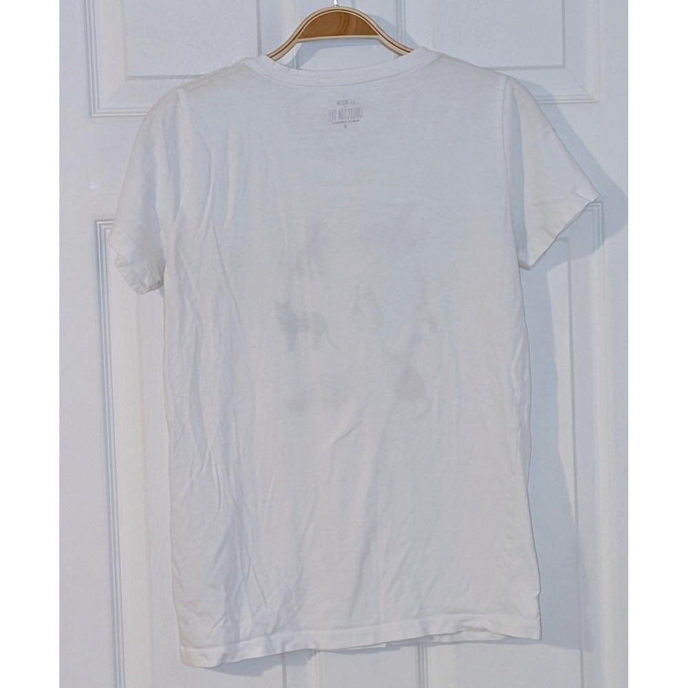 J.Crew Womens Collector Tee White Cat Graphic Bow Tie Cotton T-Shirt Small - Picture 5 of 8